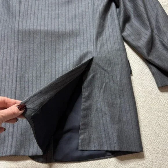 Ermenegildo Zegna Trofeo Men’s Wool Grey Pinstripe Sports Coat Blazer 48R 58 IT - Picture 11 of 11